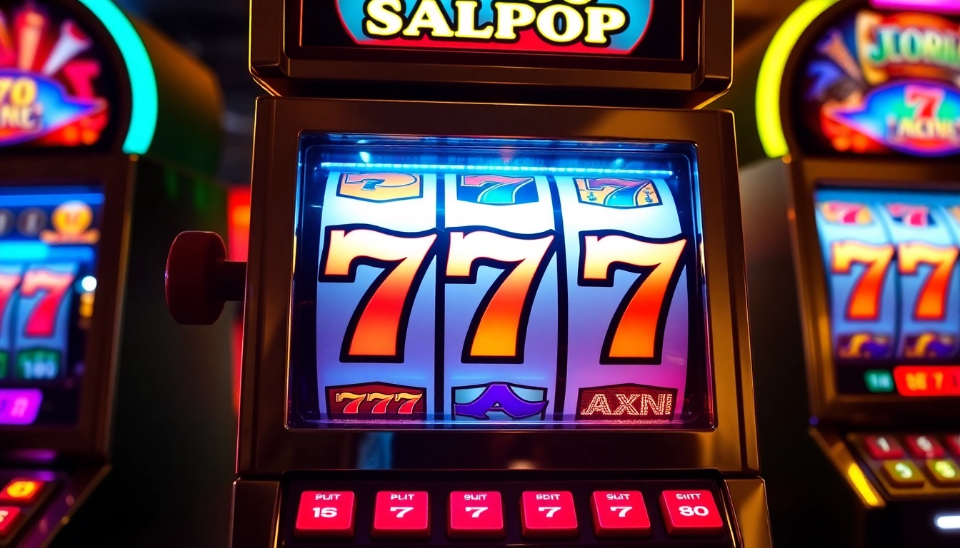 Spin the สล็อต777 slot machine with colorful graphics showcasing a jackpot win.