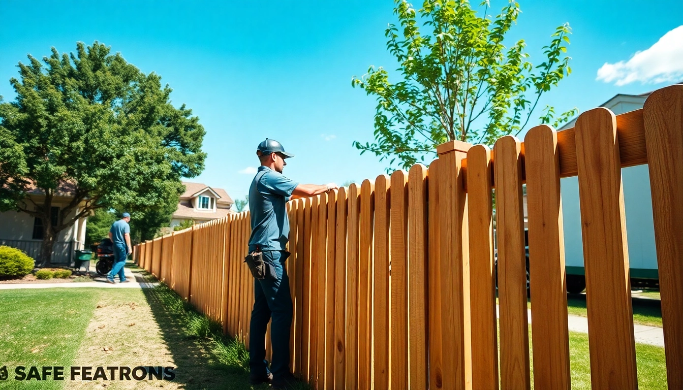 Fencing companies Manchester install a sturdy wooden fence with skilled professionals on-site, enhancing gardens.