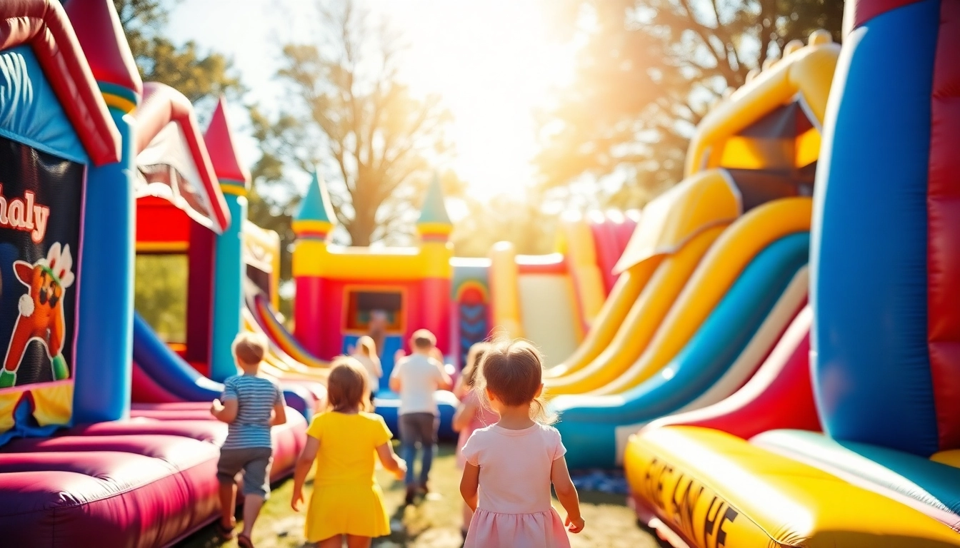 Find vibrant inflatable rental near me options with colorful bounce houses for your outdoor events.