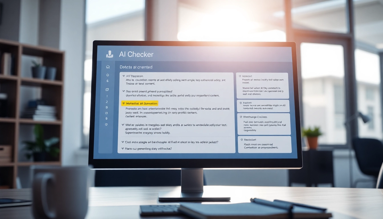 Check AI-generated text with our advanced ai checker interface on a computer screen.