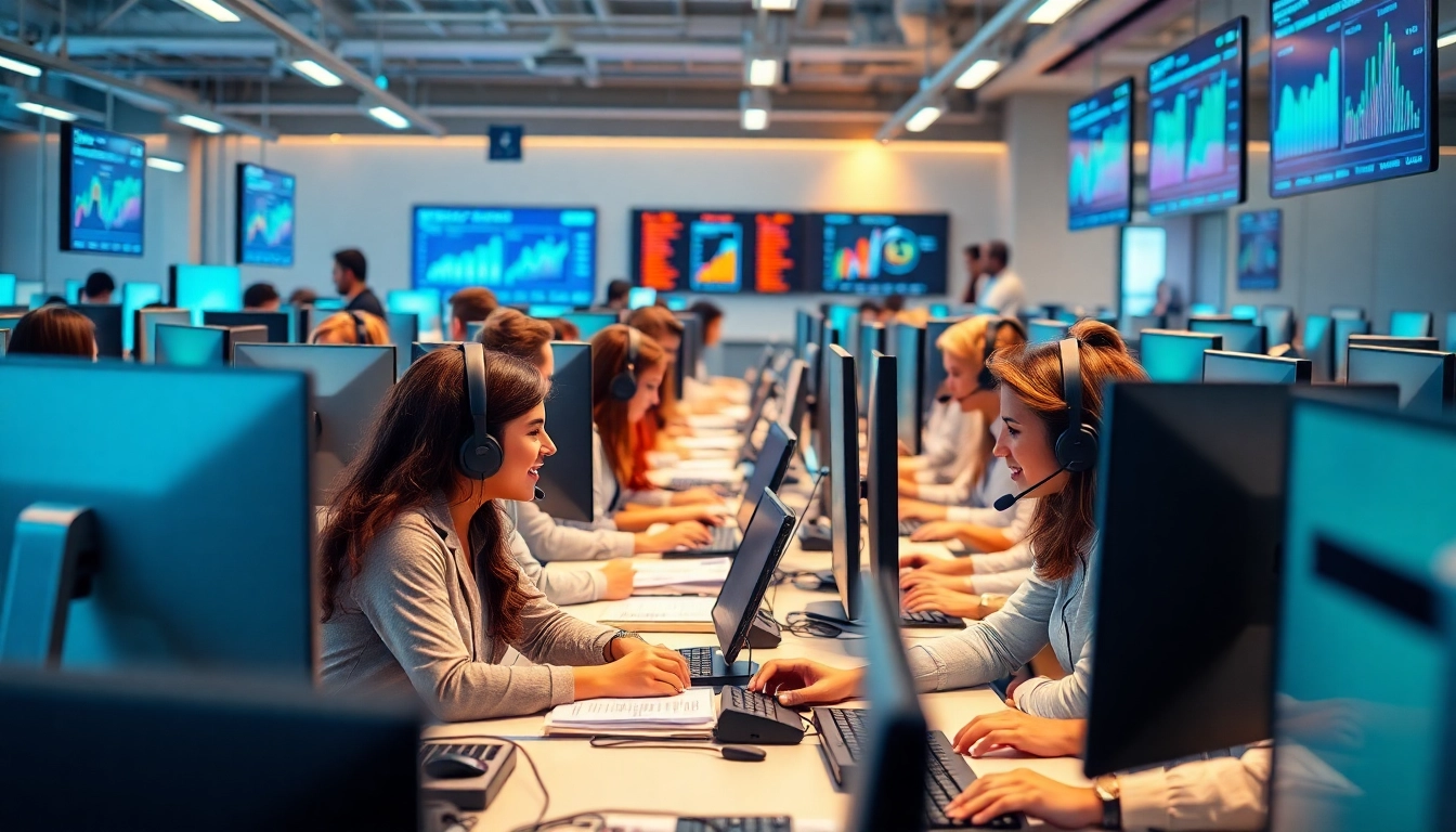 Enhance your Order Processing Services efficiency with a dedicated team actively managing customer orders in a modern office setting.