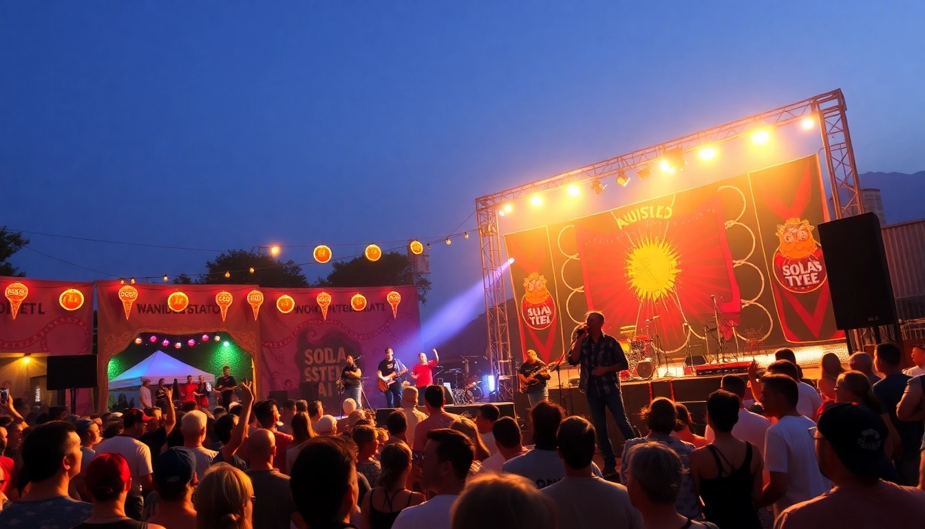 Experience 汽水音乐海外 with vibrant outdoor concerts showcasing live music and joyful crowds.