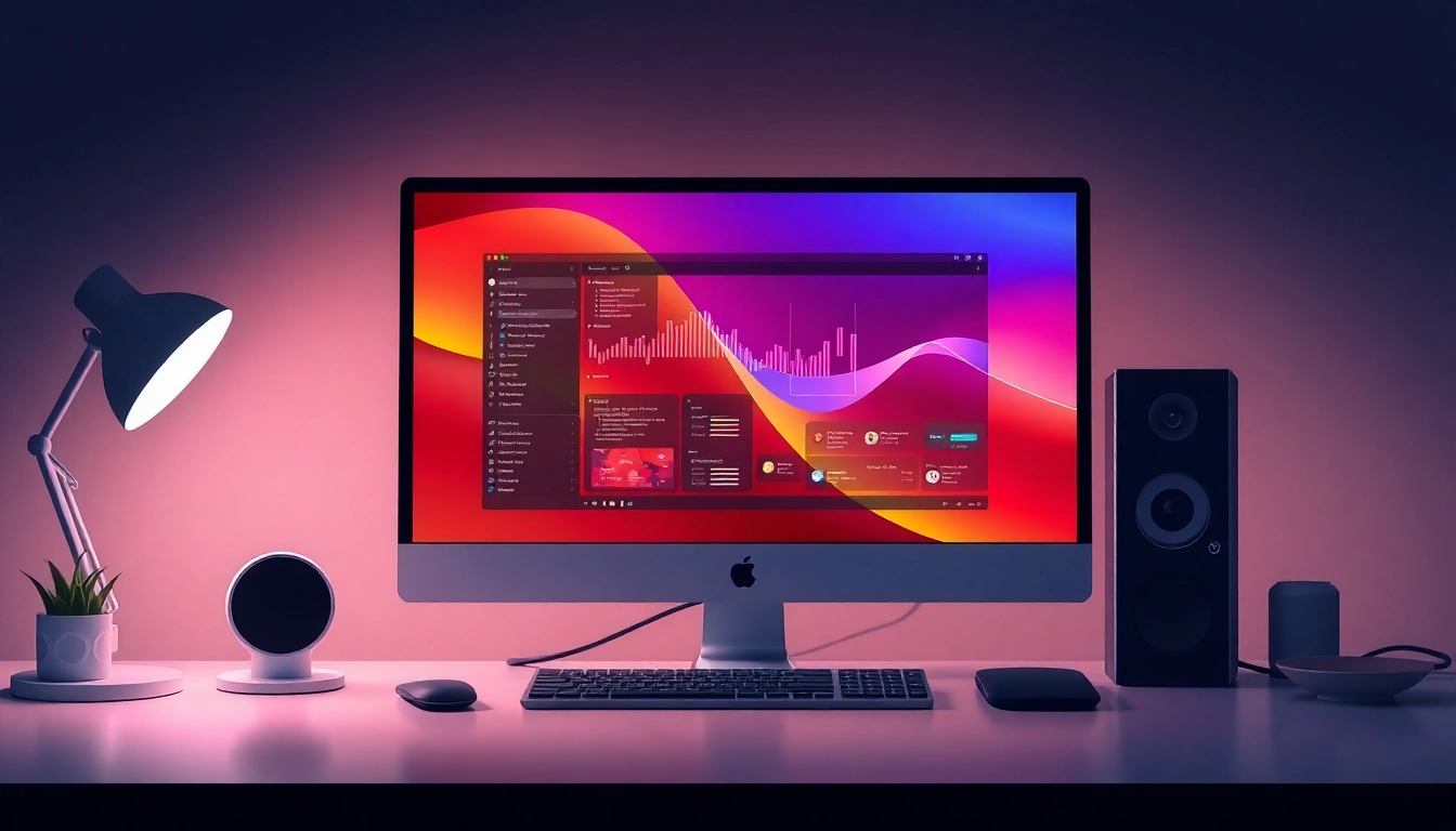Download line電腦版官方下載 on a sleek computer setup showcasing productive software interfaces.