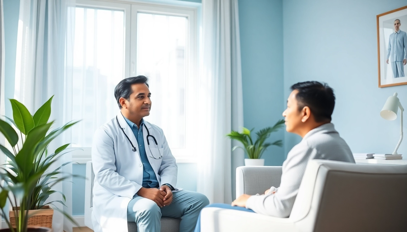 Anxiety specialist in Dubai providing comforting therapy in a serene office environment.