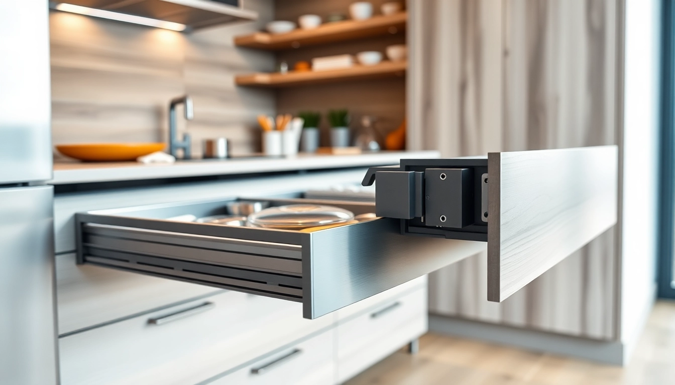 Showcasing a metal drawer system with sleek designs and organized contents for better storage.