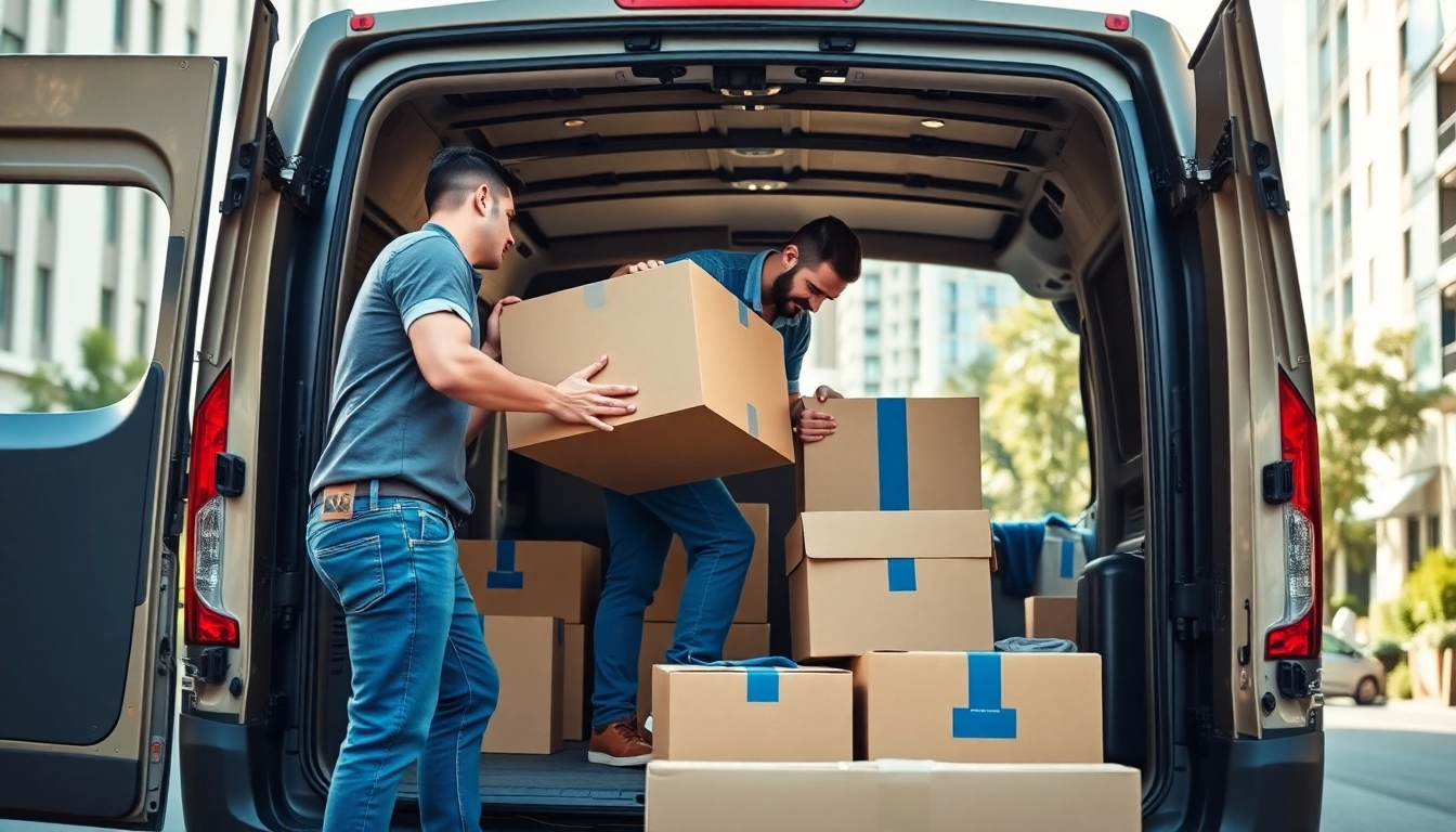 Man and van moving service loading items into the van, showcasing professionalism and efficiency.