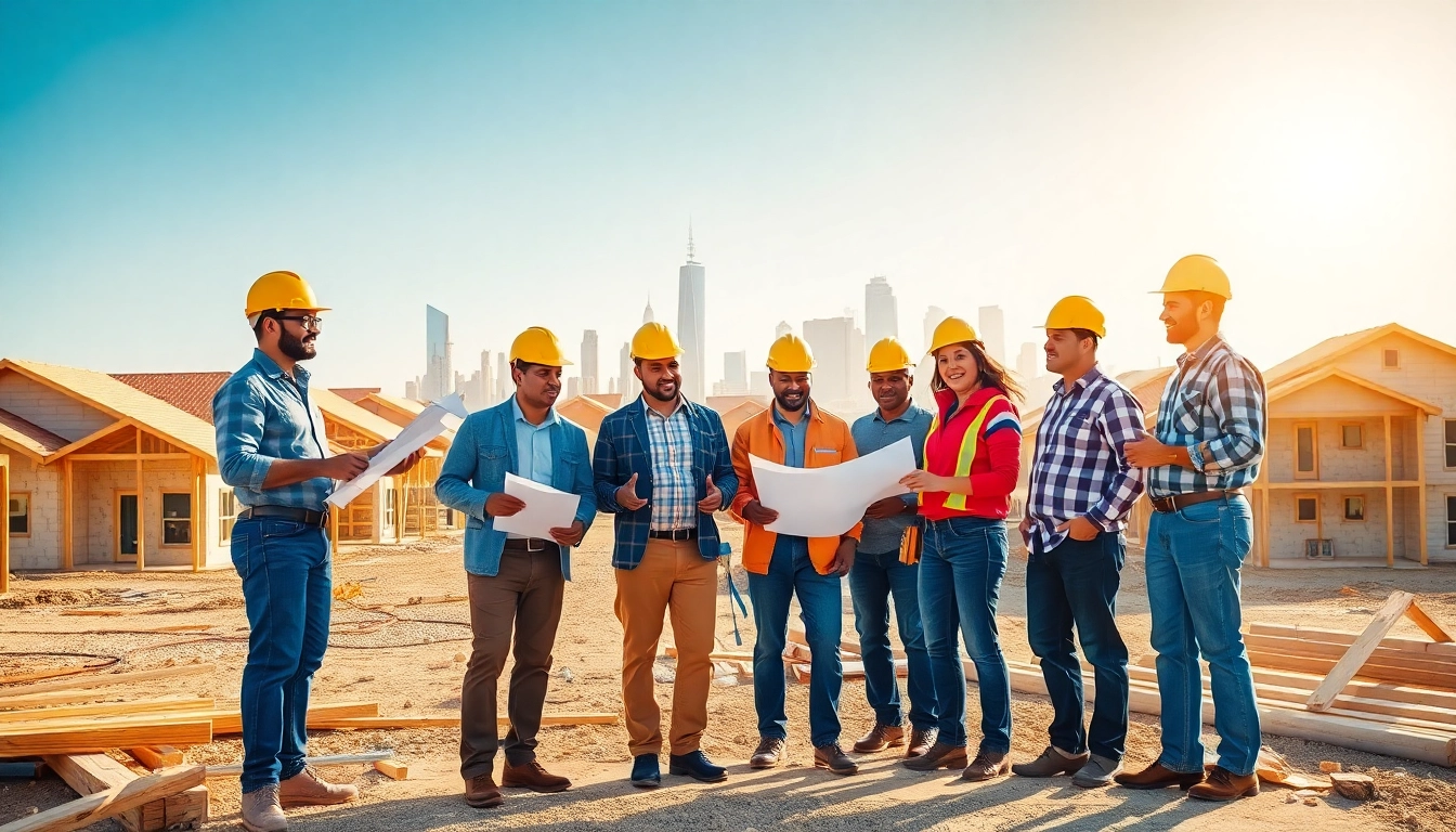 Construction professionals working on homes for the texas association of builders