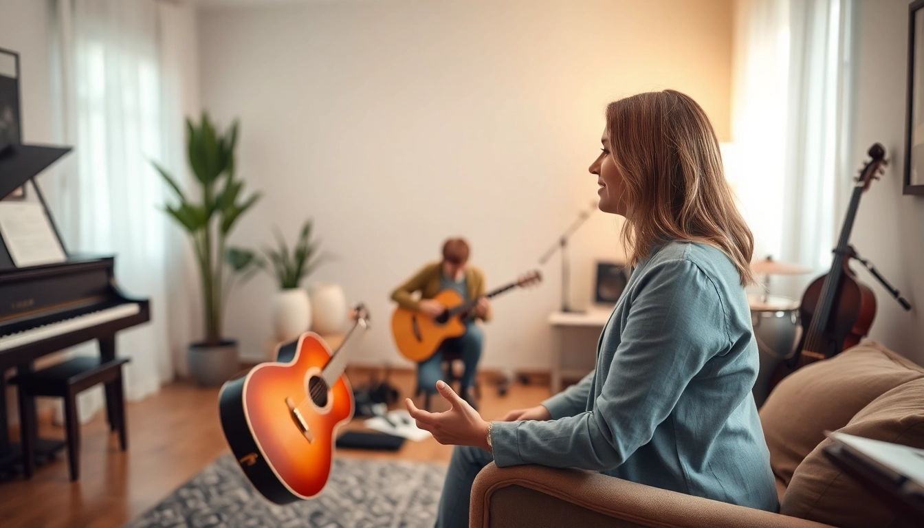 Engaging session of Musiktherapie highlighting therapist-client interaction.