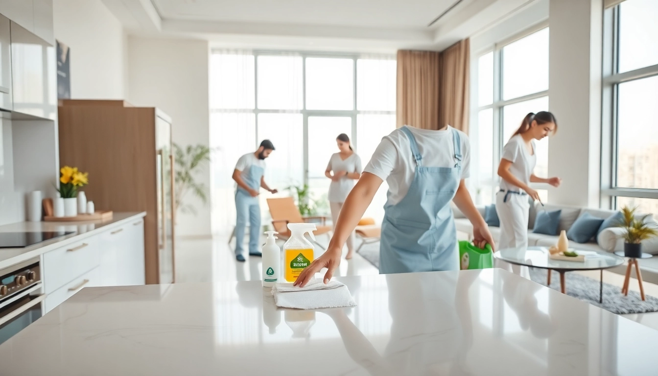 Optimize your home with move in deep cleaning services Dubai showcasing a professional cleaning team at work.