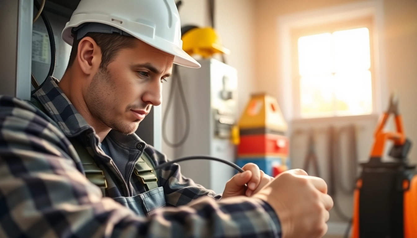 Providing expert Electrical Service installation from a professional electrician in a home workshop.