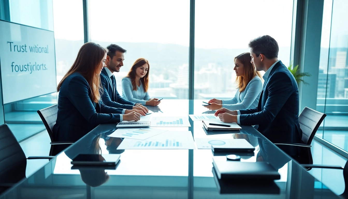 Quickplus Business Consultants engaging in a collaborative meeting in a modern office setting.