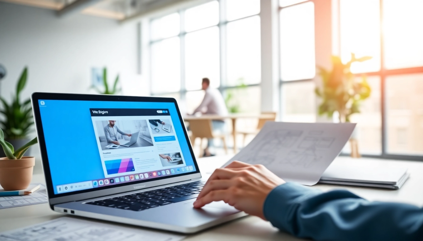 Création site internet Luxembourg par un designer professionnel dans un bureau moderne.