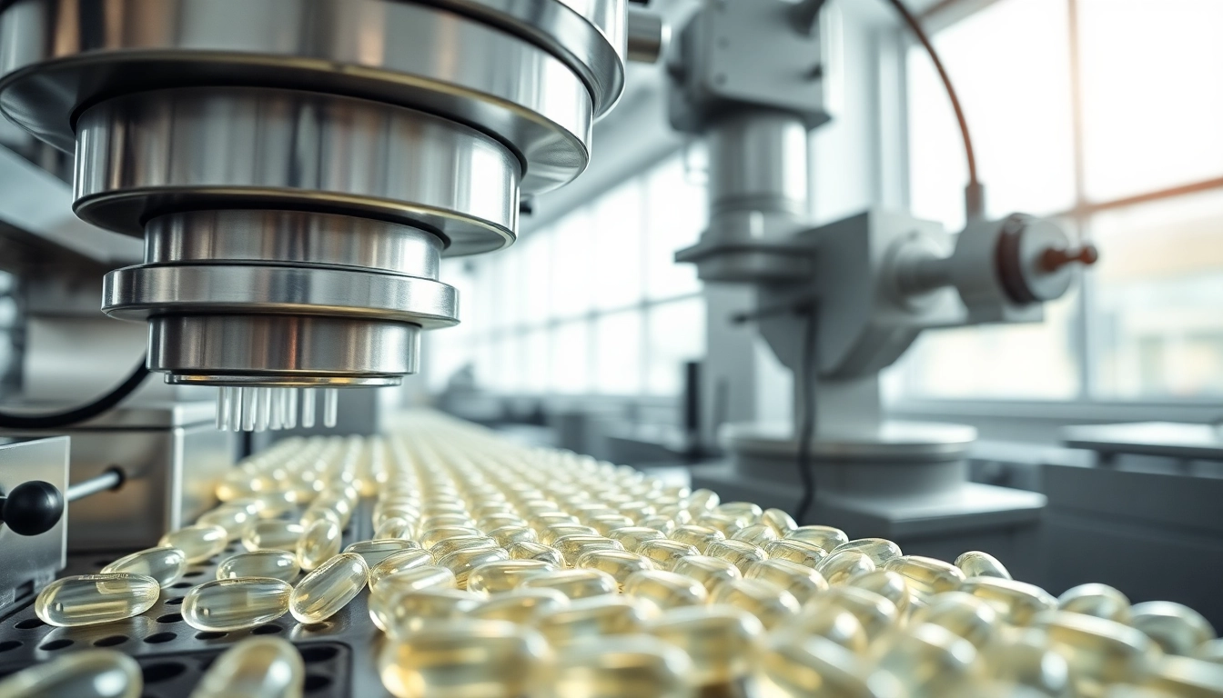 Softgel encapsulator machine efficiently producing high-quality capsules in a lab setting.