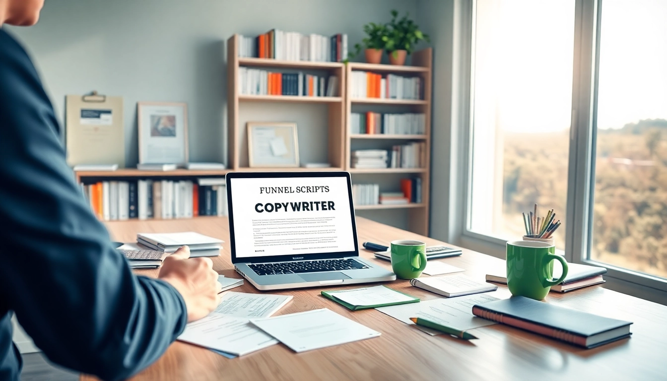 Learn how to use Funnel Scripts to write sales copy effectively in a professional workspace.