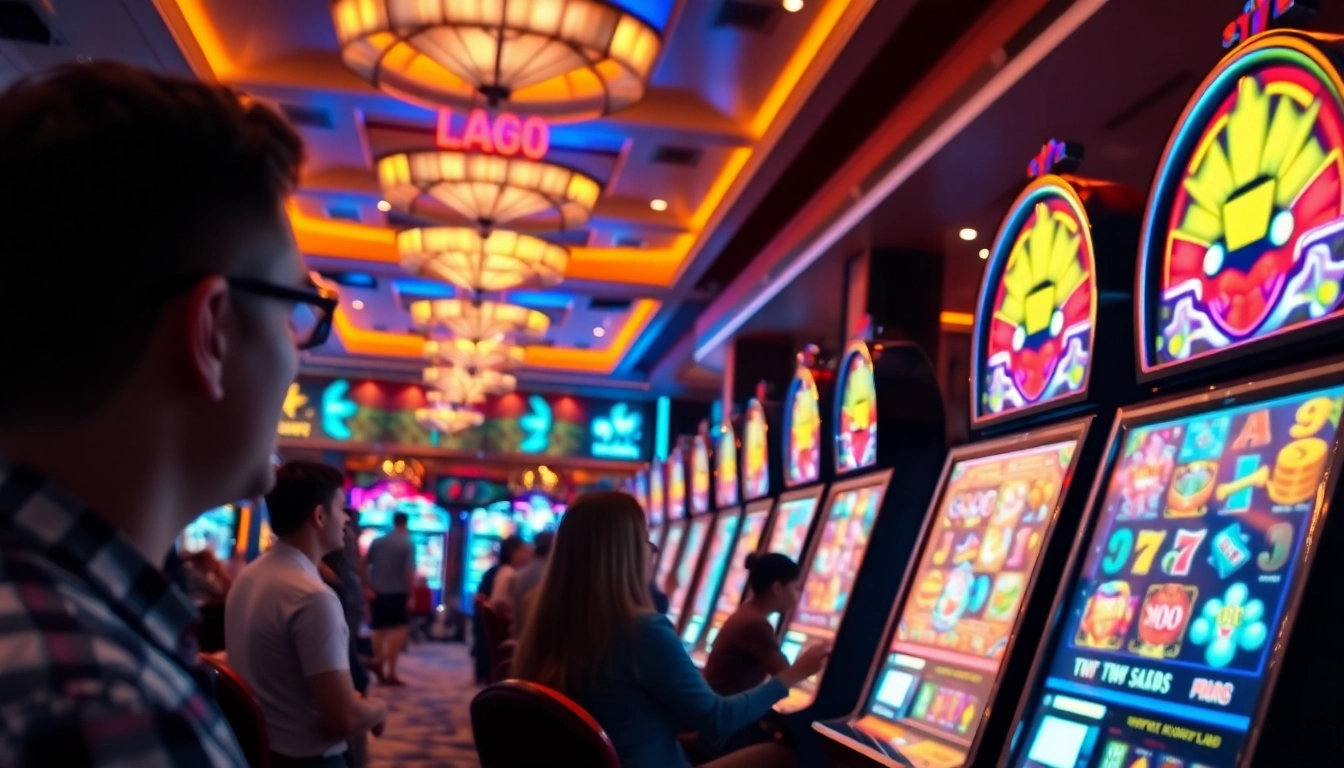 Menangkan jackpot pada game slot dengan suasana kasino yang ceria dan penuh energi.