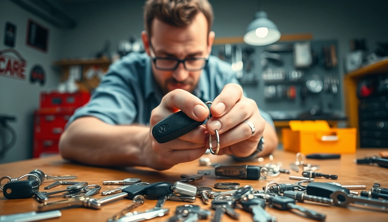 Resolve Lost Car Keys issue with a professional locksmith examining a key.