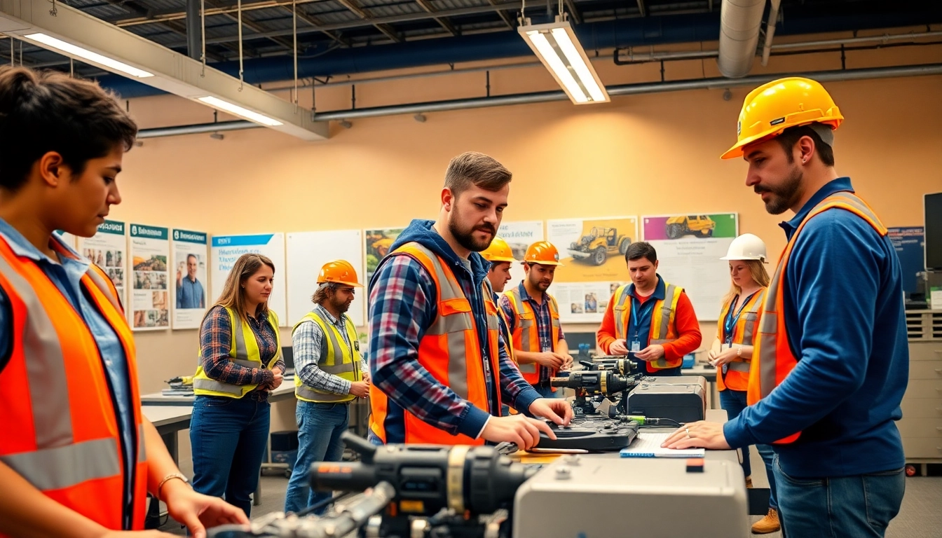 Trade school Tennessee students engaged in hands-on training inside a modern classroom.