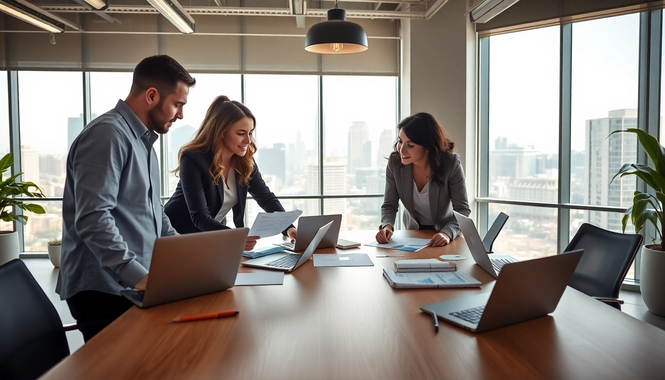 Enhance property management effectiveness with a professional team collaborating in a modern office.