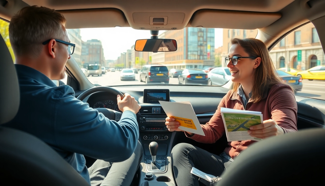 Ervaar rijlessen Utrecht met professionele instructeur in moderne auto tijdens les.