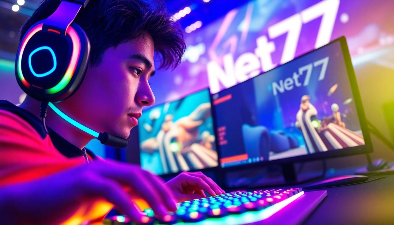 Mainkan net77 game dengan gamer fokus dan suasana gaming yang menegangkan.