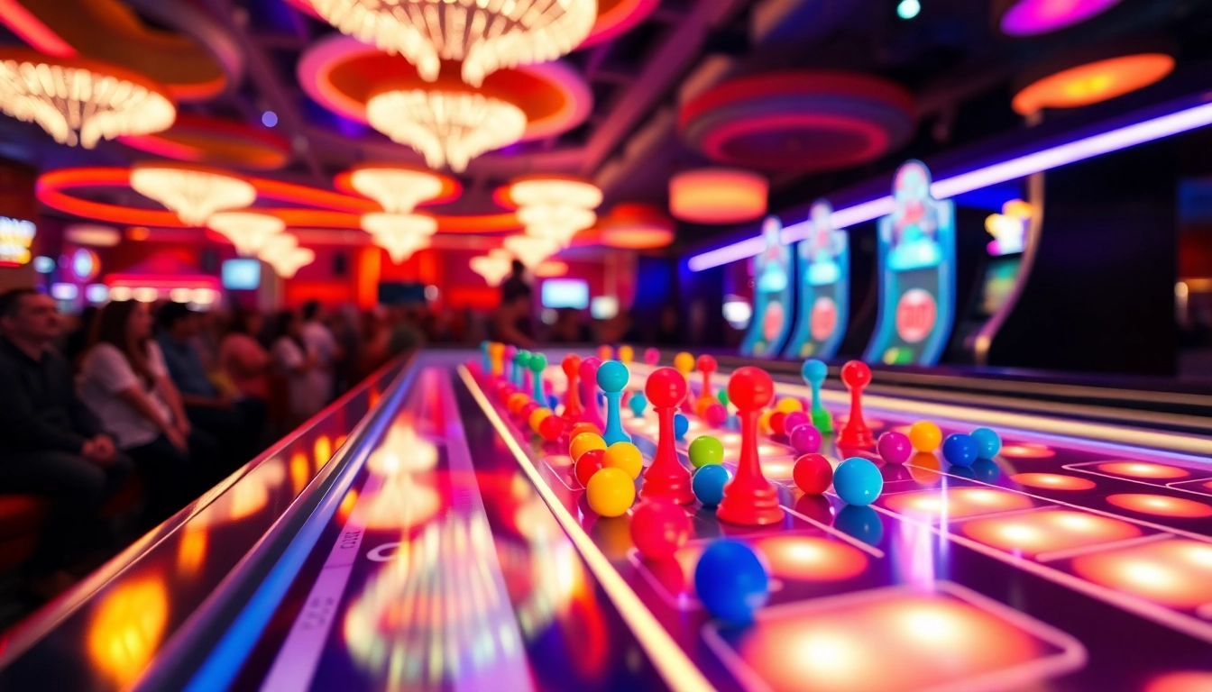 Permainan situs plinko yang menampilkan bola jatuh di papan dengan pegs berwarna cerah.