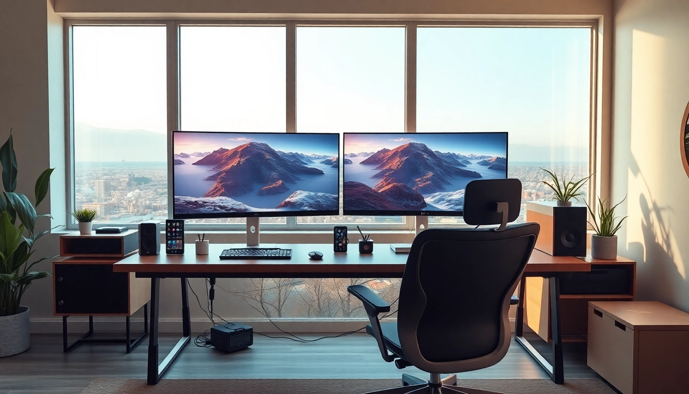 Engaging virtual desktop experience showcasing a modern home office setup.