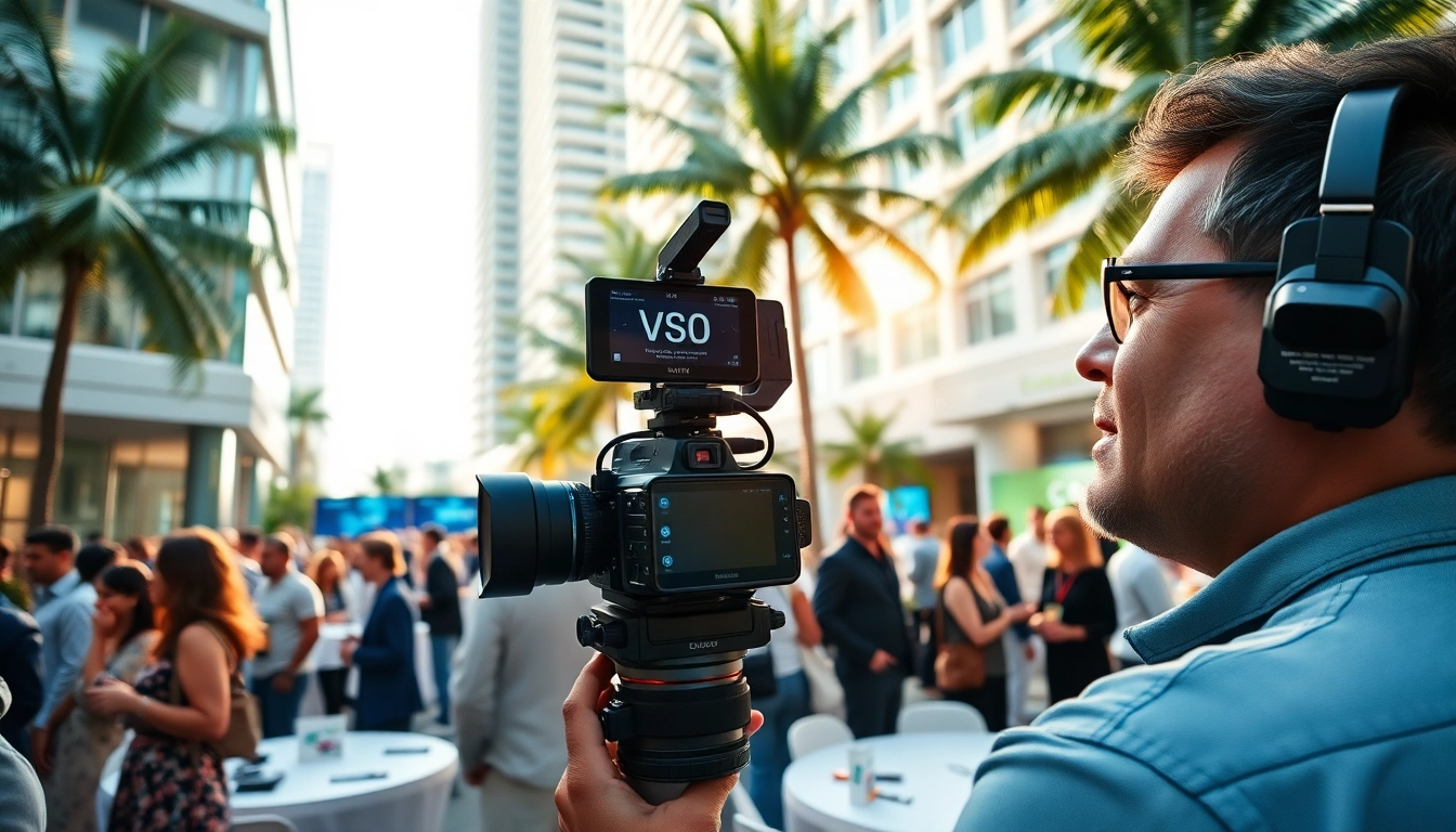Capture of Miami Corporate Event Videography Photography showcasing attendees interacting at a lively business conference.
