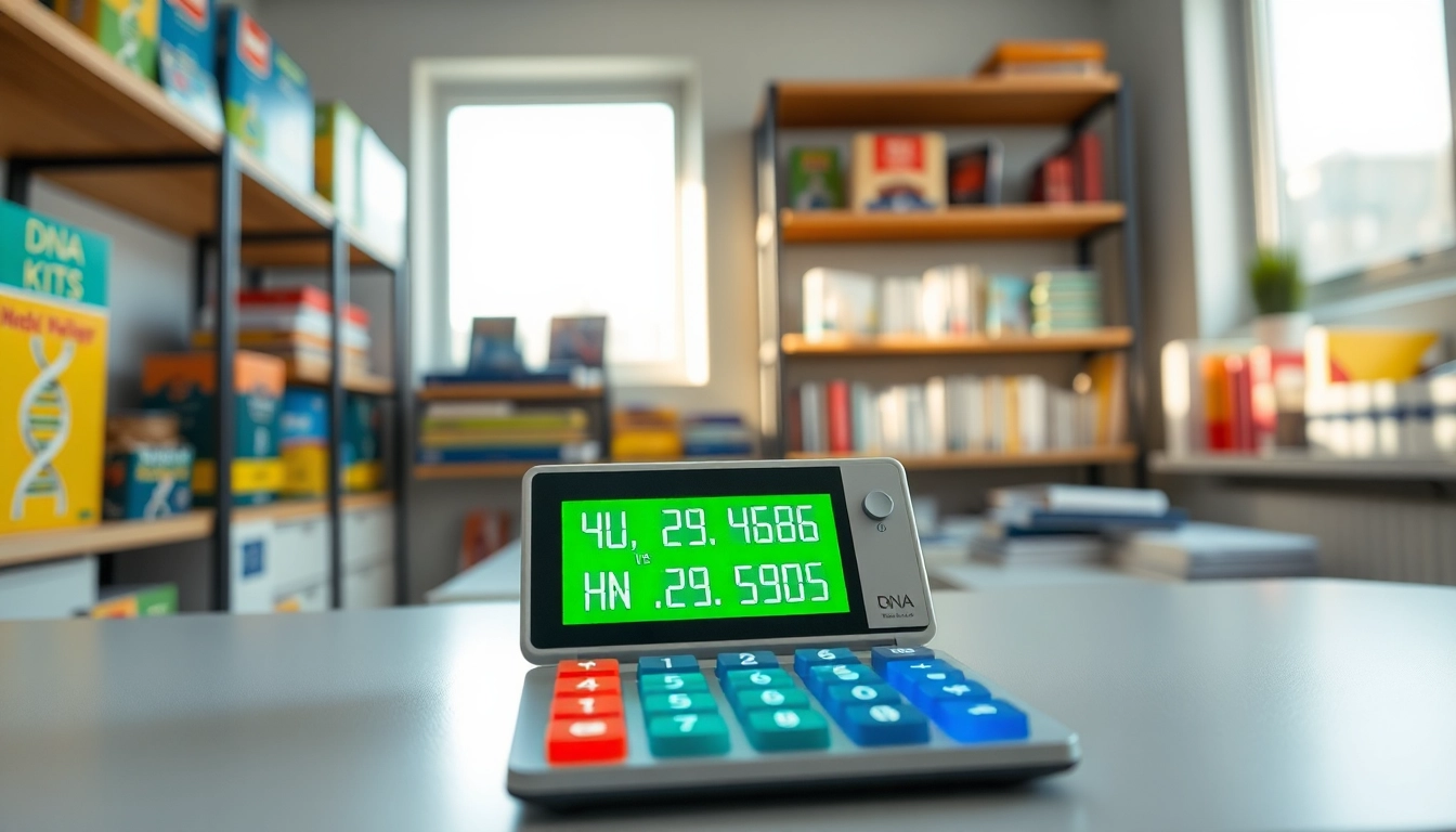 Calculate precise values with the DNA Molecular Weight Calculator displayed prominently in a lab setting.