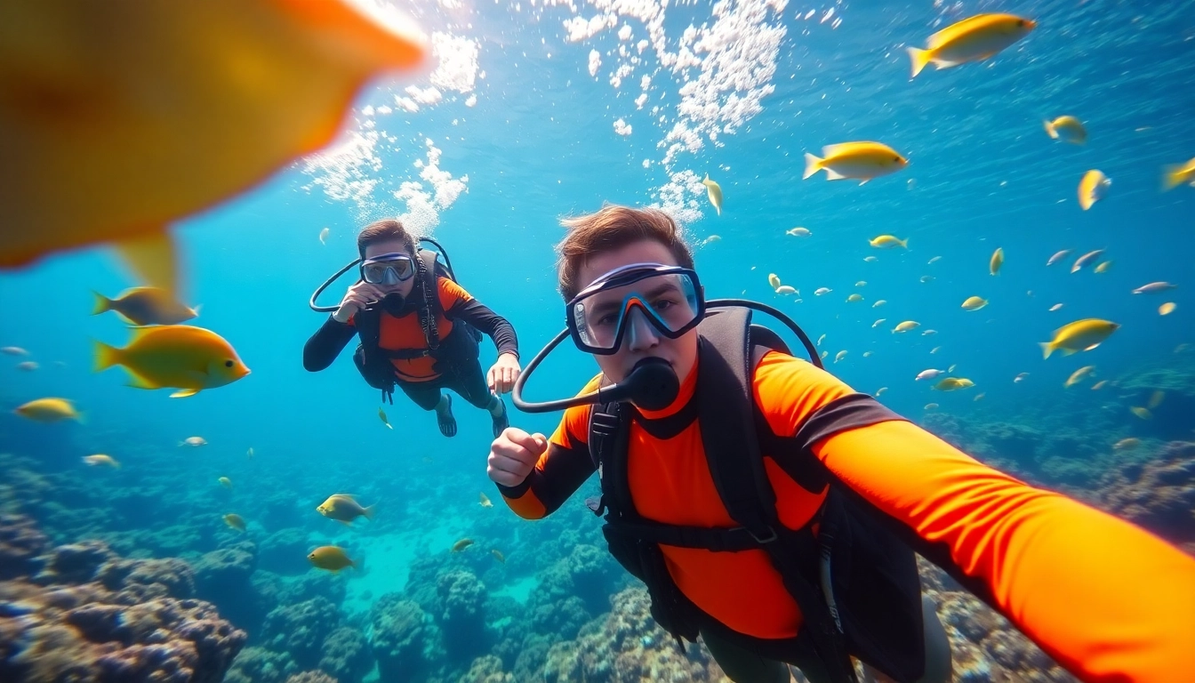 Scuba divers enjoying the Bali diving course amidst vibrant coral reefs and marine life.