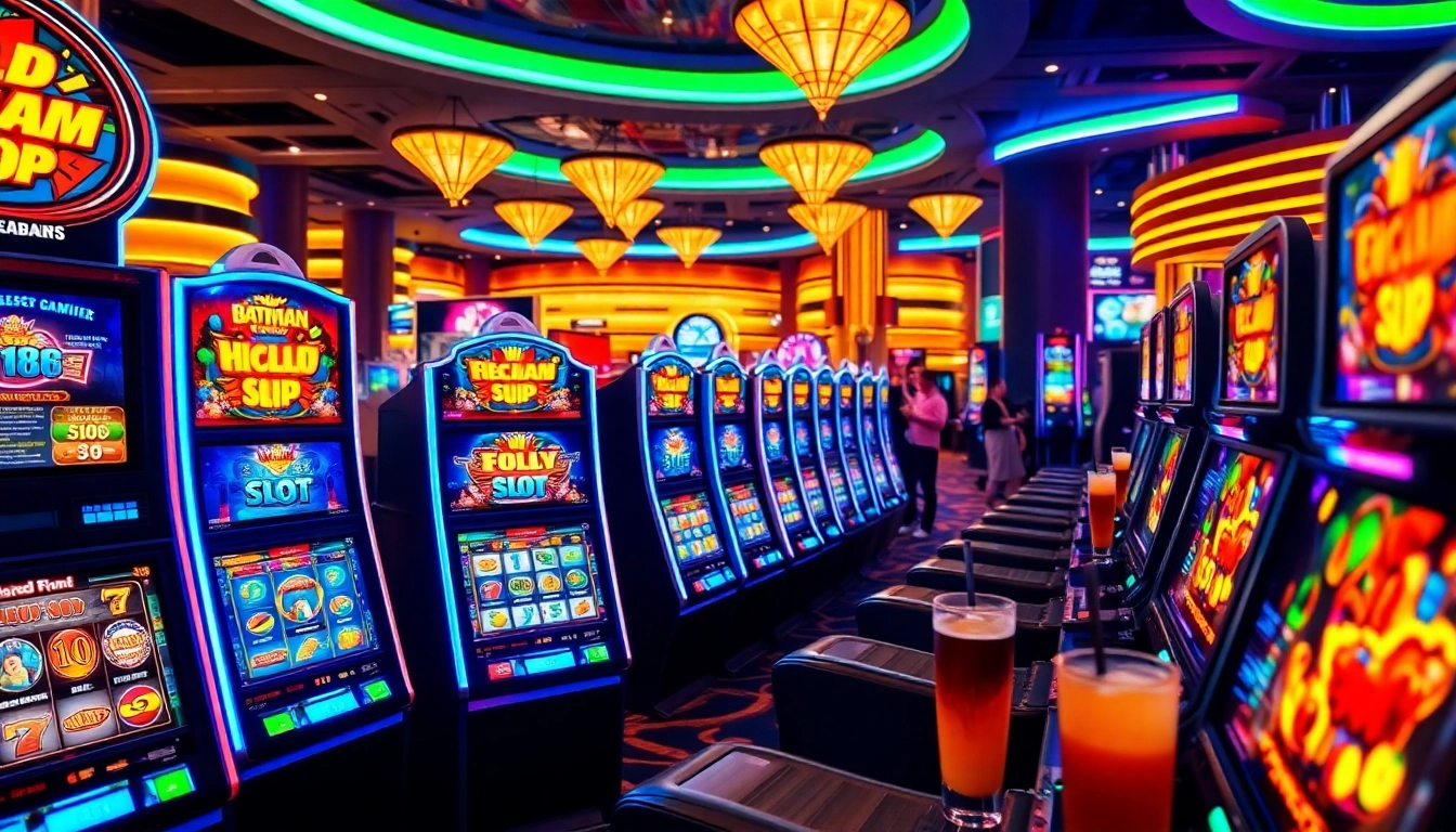 Menangkan pengalaman menarik di batman138 Slot dengan mesin slot kasino yang menampilkan warna cerah.