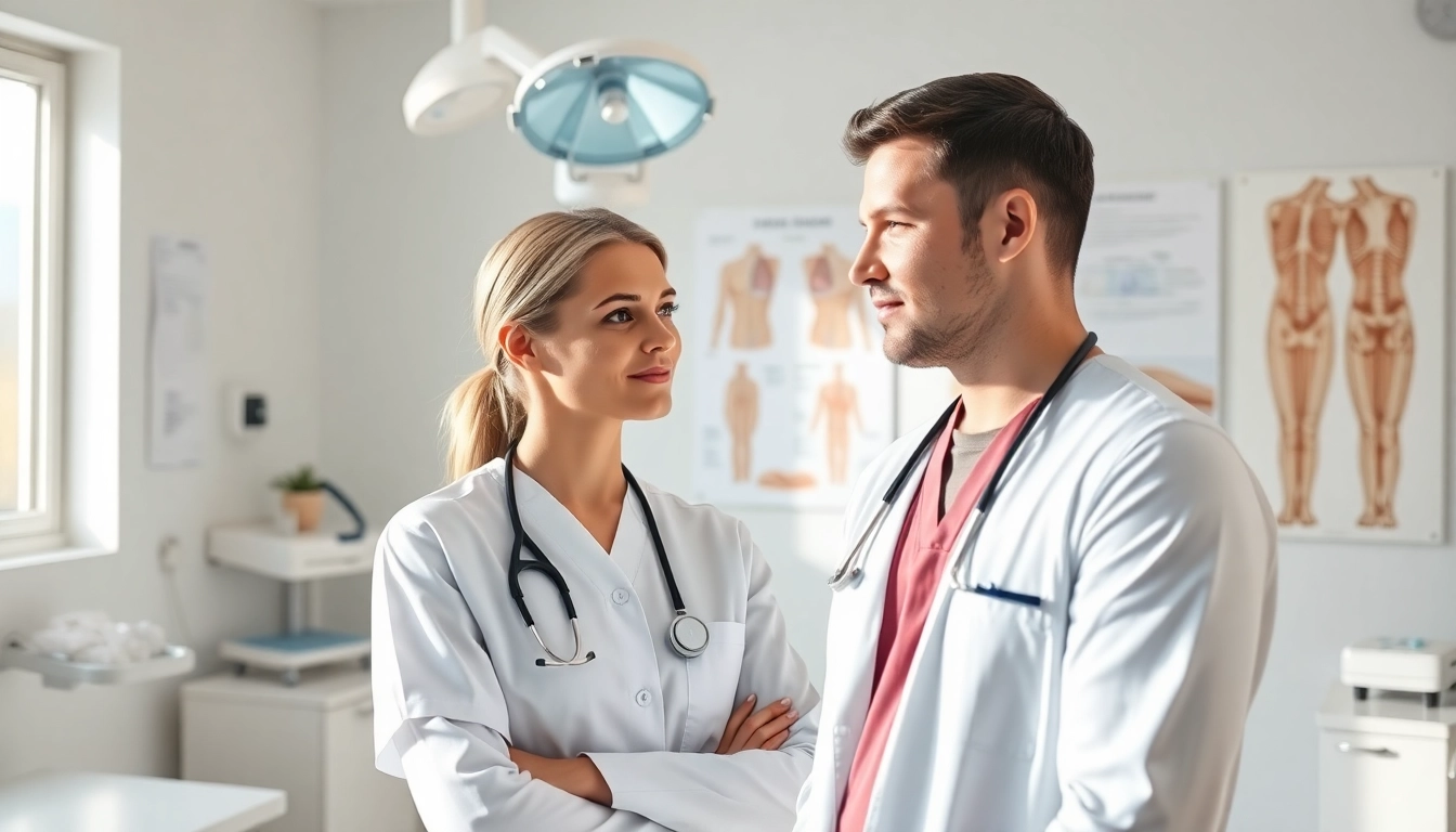 Plastische Chirurgie Braunschweig: Professioneller Chirurg berät Patientin in moderner Klinik.