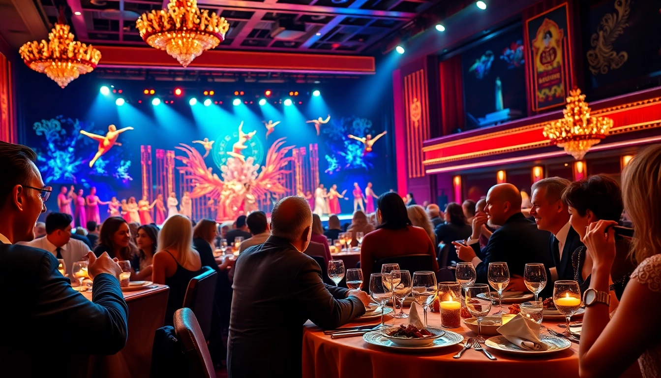 Enjoying dinner shows in las vegas with live performances and gourmet meals in an elegant setting.