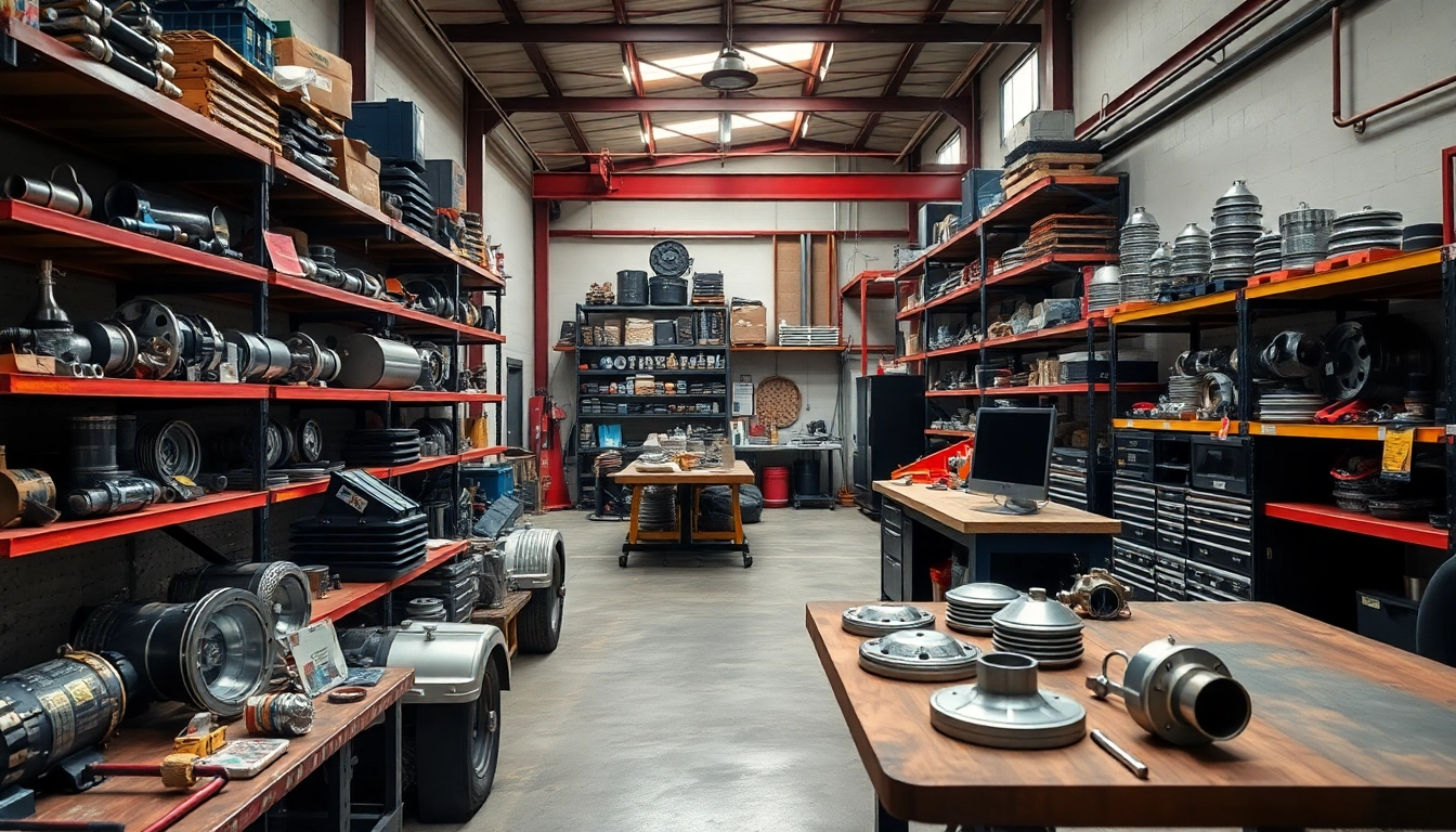 Showcase of Jerr Dan Parts in an organized warehouse, highlighting quality and reliability.