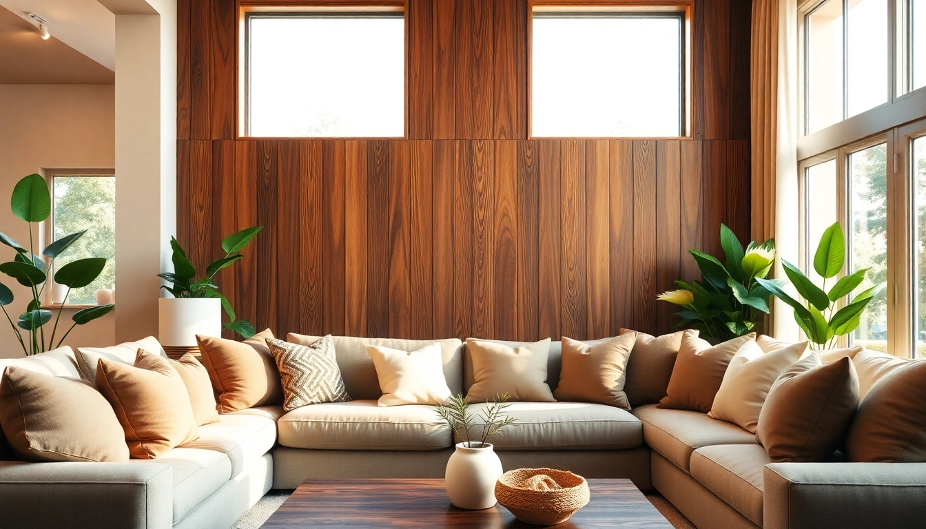 Highlighting a stunning wood panel accent wall in a cozy living space.