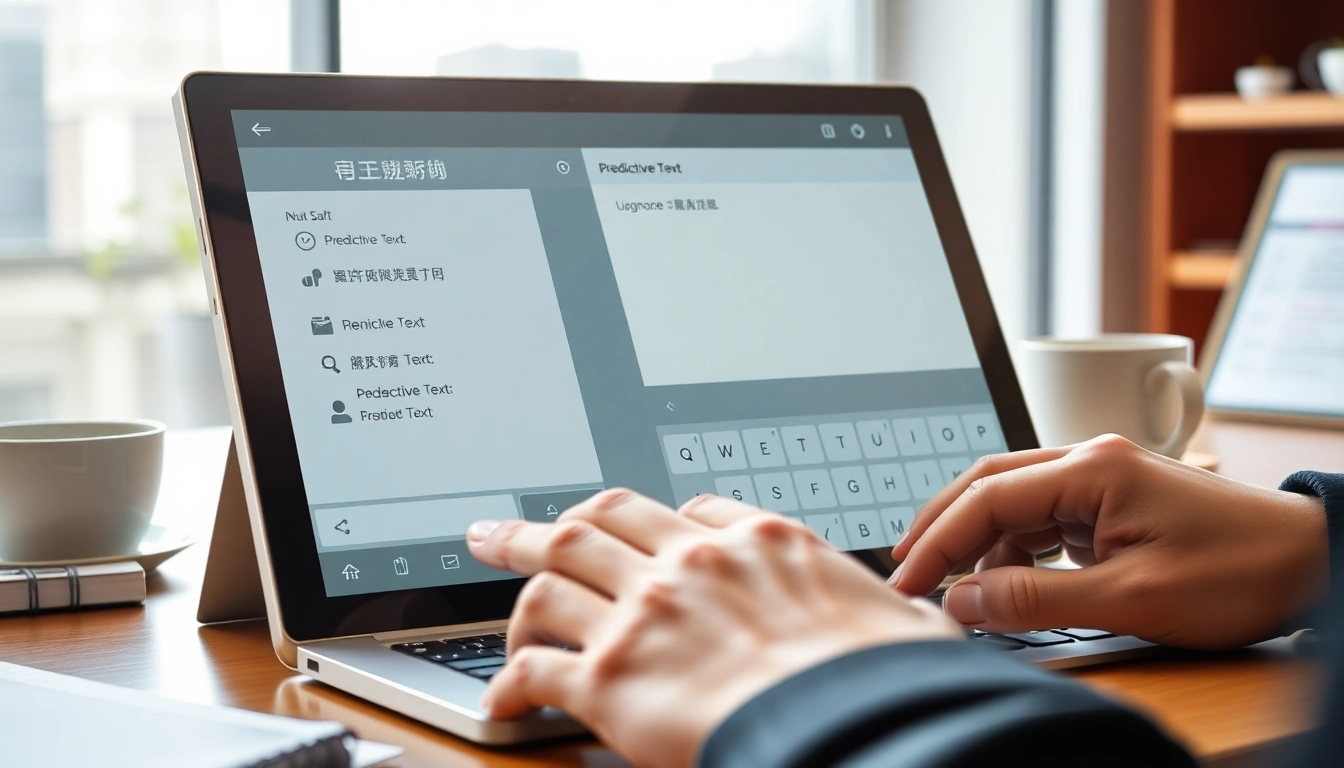 使用sogou输入法的用户在现代工作环境中打字，展现高效的输入方式。