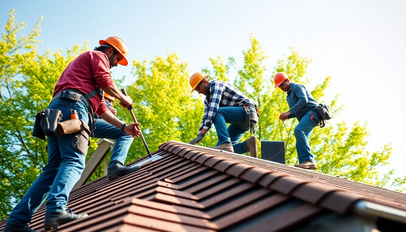 Roofing Replacement Portland Oregon showcased by a skilled team installing a roof on a home.