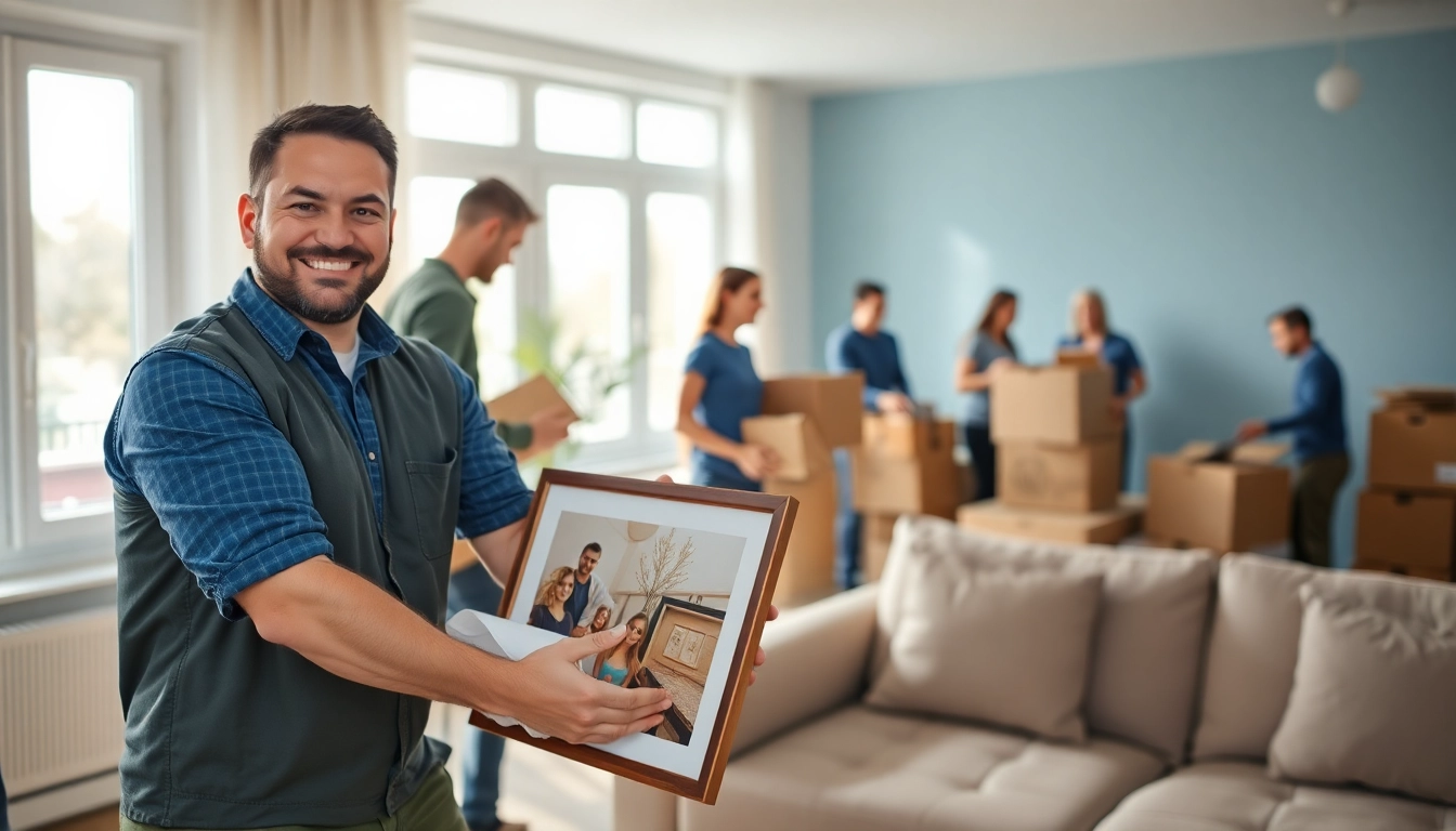 Best movers nyc efficiently packing items in a stylish apartment with a cheerful team.