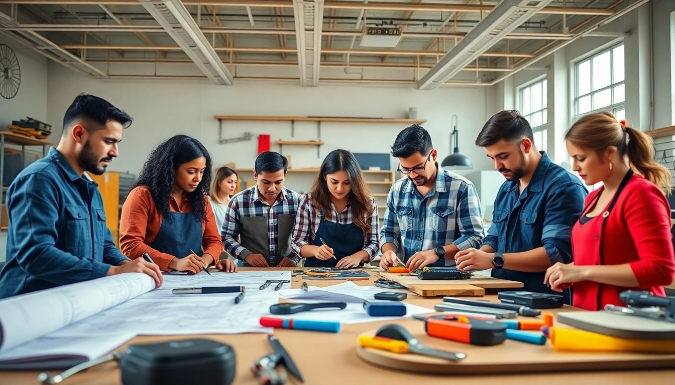 Students actively learning at a Trade School In Tennessee's modern classroom, showcasing various vocational tools.