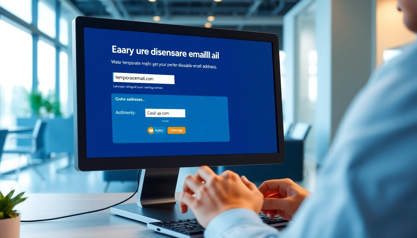 Generate a temporary email quickly and securely with a user-friendly interface in a professional setting.