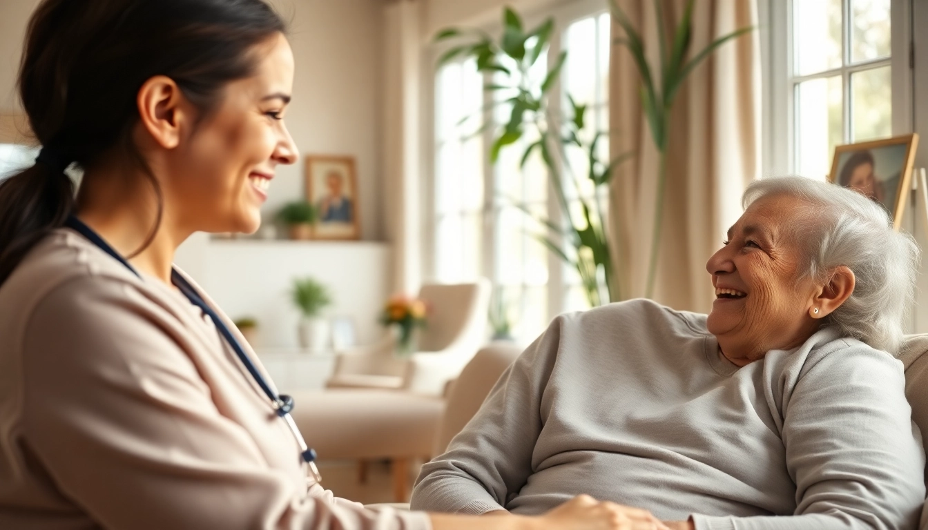 Engaging scene of senior care austin tx with caregivers assisting elderly individuals in a cozy home atmosphere.